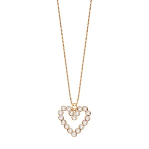 Zdjęcie produktu Naszyjnik srebrny pozłacany z perłami - serce - Promise Promise - Biżuteria YES