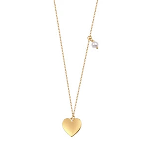 Zdjęcie produktu Naszyjnik srebrny pozłacany ze szkłem - serce - Love Love - Biżuteria YES