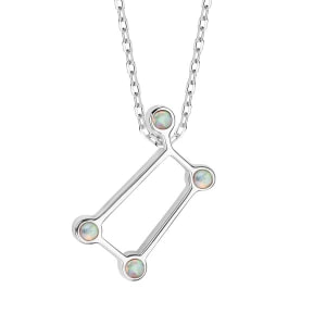 Zdjęcie produktu Naszyjnik srebrny z opalami - Bliźnięta - Zodiak Zodiak - Biżuteria YES