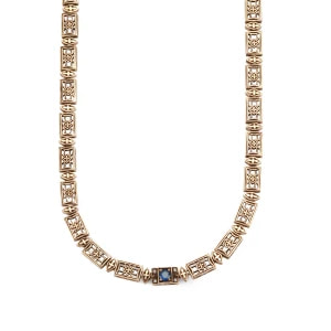 Zdjęcie produktu Naszyjnik złoty - kolia z szafirem i diamentami - Kolekcja Wiktoriańska Wiktoriańska - Biżuteria YES