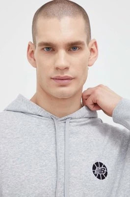 Zdjęcie produktu New Balance bluza męska kolor szary z kapturem melanżowa