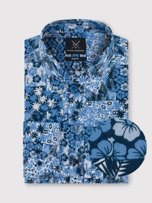 Zdjęcie produktu Niebieska koszula w hawajskie wzory Pako Lorente