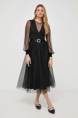 Zdjęcie produktu Nissa sukienka kolor czarny midi rozkloszowana