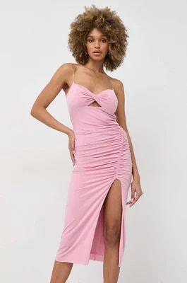 Zdjęcie produktu Nissa sukienka kolor różowy midi dopasowana