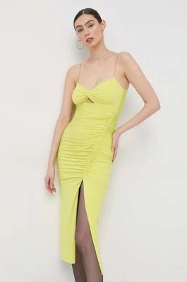 Zdjęcie produktu Nissa sukienka kolor żółty midi dopasowana