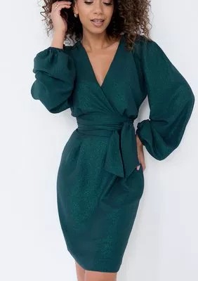 Zdjęcie produktu Noemi - Sukienka z połyskiem Zielona MOSQUITO