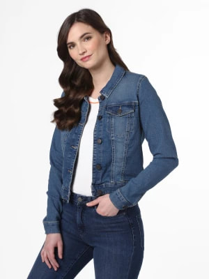 Zdjęcie produktu Noisy May Damska kurtka jeansowa Kobiety Dżersej niebieski jednolity,