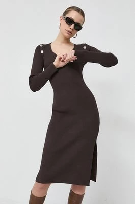 Zdjęcie produktu Notes du Nord sukienka kolor brązowy mini dopasowana