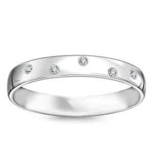 Zdjęcie produktu Obrączka z białego złota z diamentami - Forever Forever - Biżuteria YES