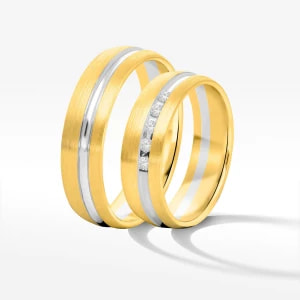 Zdjęcie produktu Obrączki ślubne z dwukolorowego złota 6mm półokrągłe