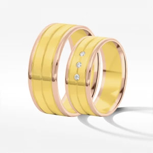 Zdjęcie produktu Obrączki ślubne z dwukolorowego złota 7mm