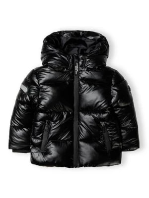 Zdjęcie produktu Ocieplana kurtka chłopięca metaliczna pikowana z kapturem- czarna Minoti