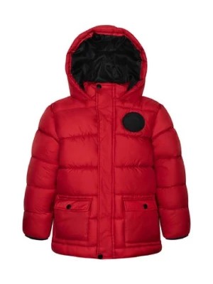 Zdjęcie produktu Ocieplany czerwony płaszcz pikowany z kapturem dla chłopca Minoti
