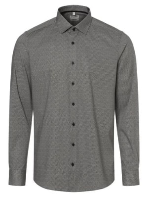 Zdjęcie produktu Olymp Level Five Koszula męska łatwa w prasowaniu Mężczyźni Slim Fit Bawełna zielony wzorzysty,