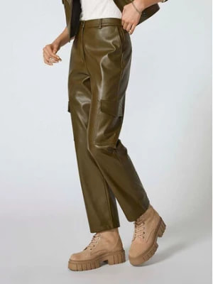 Zdjęcie produktu ONLY Spodnie z imitacji skóry 15293029 Zielony Loose Fit