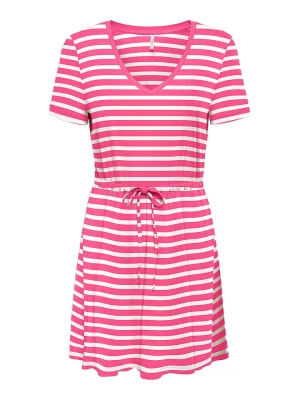 Zdjęcie produktu ONLY Sukienka "May" w kolorze różowo-białym rozmiar: L