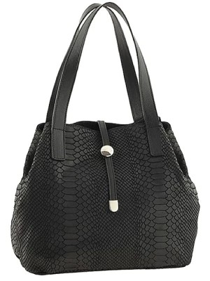 Zdjęcie produktu ORE10 Skórzana torebka "Acacia" w kolorze czarnym - 30 x 26 x 16 cm rozmiar: onesize