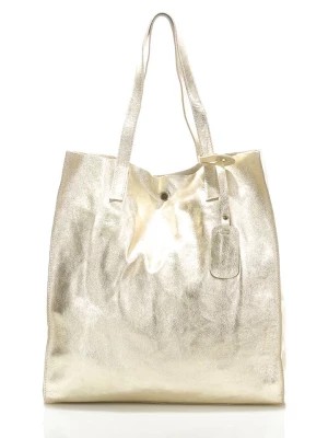 Zdjęcie produktu ORE10 Skórzana torebka "Aram" w kolorze złotym - 34 x 28 x 12 cm rozmiar: onesize