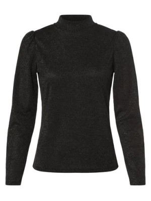 Zdjęcie produktu Oui Damska koszulka z długim rękawem Kobiety wiskoza czarny|srebrny jednolity,