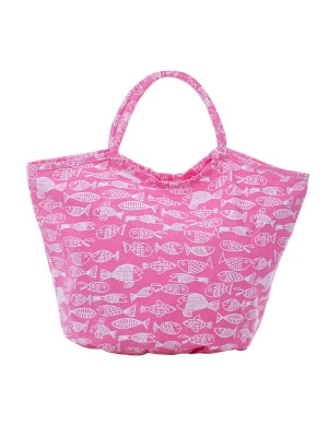 Zdjęcie produktu Overbeck and Friends Shopper bag "Crazy Fish" w kolorze różowym - 63 x 45 x 29 cm rozmiar: onesize
