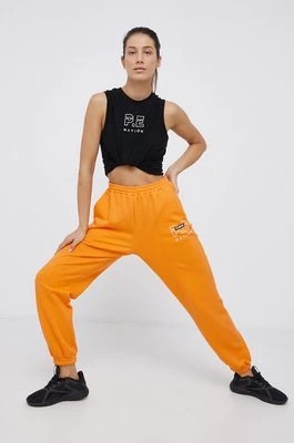 Zdjęcie produktu P.E Nation Spodnie bawełniane damskie kolor pomarańczowy gładkie