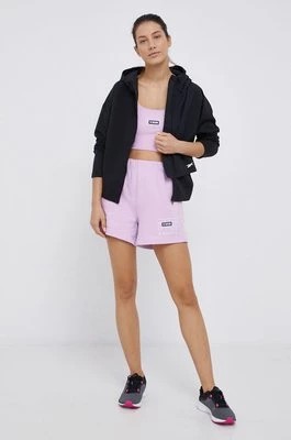 Zdjęcie produktu P.E Nation Szorty bawełniane damskie kolor fioletowy gładkie high waist