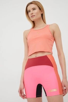 Zdjęcie produktu P.E Nation szorty treningowe Flyaway damskie kolor fioletowy wzorzyste high waist