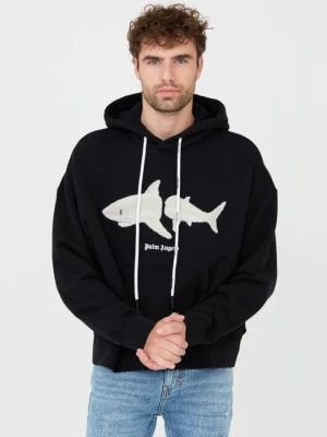 Zdjęcie produktu PALM ANGELS Czarna bluza z kapturem White Shark Hoody
