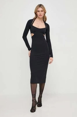 Zdjęcie produktu Patrizia Pepe sukienka kolor czarny midi dopasowana 8A1256 J129