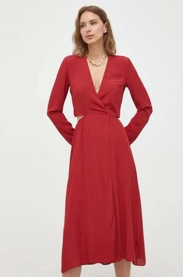 Zdjęcie produktu Patrizia Pepe sukienka kolor czerwony midi prosta