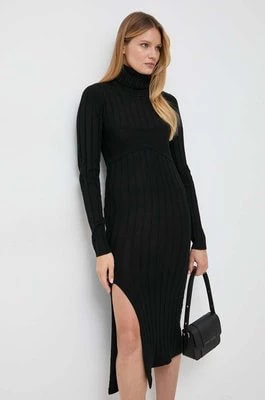 Zdjęcie produktu Patrizia Pepe sukienka wełniana kolor czarny maxi dopasowana