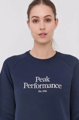 Zdjęcie produktu Peak Performance Bluza damska kolor granatowy z aplikacją