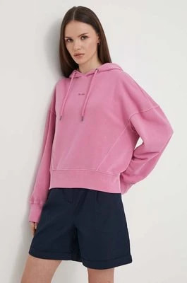 Zdjęcie produktu Pepe Jeans bluza Lynette damska kolor różowy z kapturem gładka