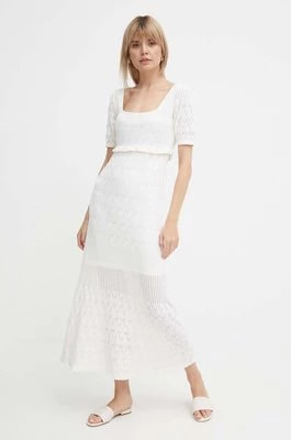 Zdjęcie produktu Pepe Jeans sukienka z domieszką lnu GOLDIE DRESS kolor biały maxi prosta PL953525