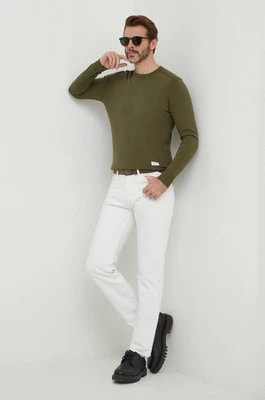 Zdjęcie produktu Pepe Jeans sweter bawełniany kolor zielony lekki