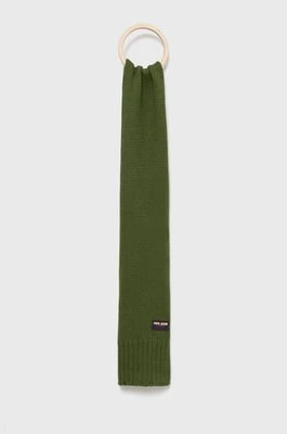 Zdjęcie produktu Pepe Jeans szalik z domieszką wełny kolor zielony gładki