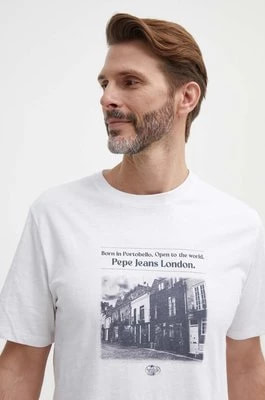Zdjęcie produktu Pepe Jeans t-shirt bawełniany COOPER męski kolor biały z nadrukiem PM509379