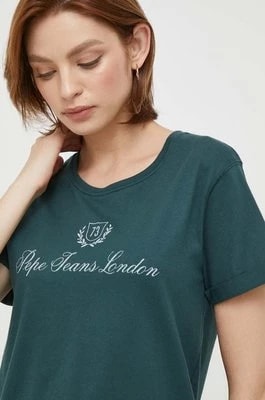 Zdjęcie produktu Pepe Jeans t-shirt bawełniany VIVIAN damski kolor zielony
