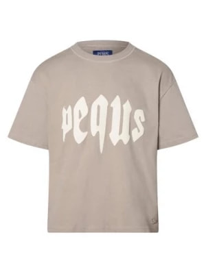 Zdjęcie produktu PEQUS Koszulka męska Mężczyźni Bawełna beżowy|szary nadruk,