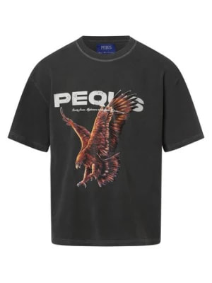 Zdjęcie produktu PEQUS T-shirt męski Mężczyźni Bawełna szary|czarny nadruk,
