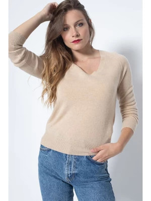 Zdjęcie produktu Perfect Cashmere Kaszmirowy sweter "Penelope" w kolorze beżowym rozmiar: S