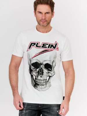 Zdjęcie produktu PHILIPP PLEIN Biały t-shirt męski Platinum cut round neck space plein