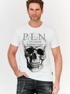 Zdjęcie produktu PHILIPP PLEIN Biały t-shirt Platinum cut round neck skull