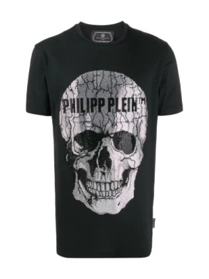 Zdjęcie produktu Philipp Plein, Czarna koszulka z nadrukiem Skull Str Black, male,