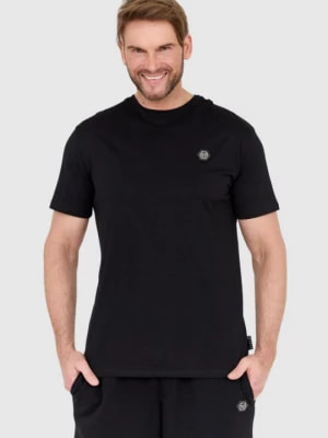 Zdjęcie produktu PHILIPP PLEIN Czarny t-shirt z wężem na plecach z dżetów