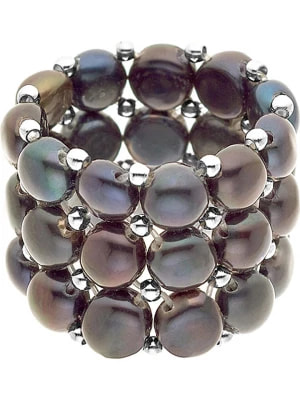 Zdjęcie produktu Pearline Pierścionek perłowy w kolorze antracytowym rozmiar: onesize