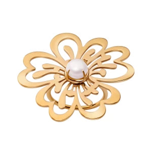 Zdjęcie produktu Pierścionek srebrny pozłacany z perłą - kwiat - Blossom Blossom - Biżuteria YES