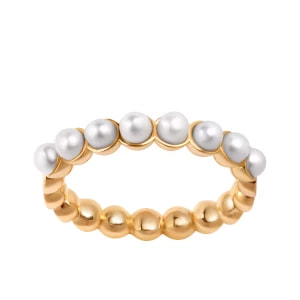 Zdjęcie produktu Pierścionek srebrny pozłacany z perłami - Promise Promise - Biżuteria YES