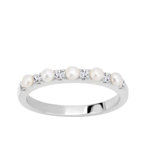 Zdjęcie produktu Pierścionek srebrny z perłami i cyrkoniami - Pearls of Sky Pearls of Sky - Biżuteria YES