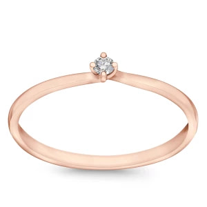 Zdjęcie produktu Pierścionek z różowego złota z diamentem - Valentine Valentine - Biżuteria YES